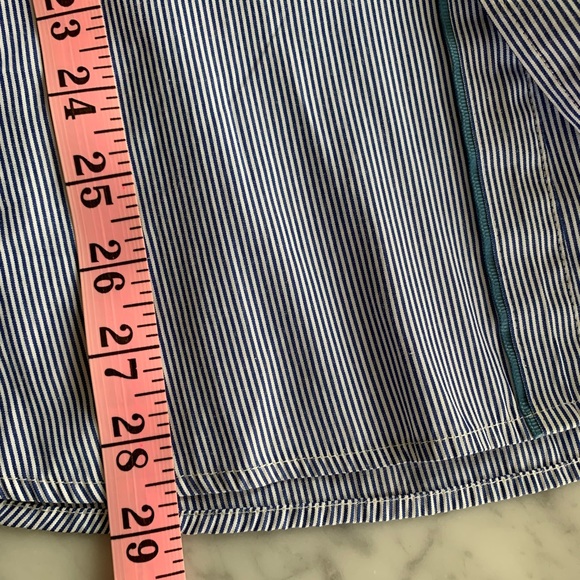 Point Zero thin blue + white stripe short sleeve shirt, slim fit Size L - Picture 7 of 7